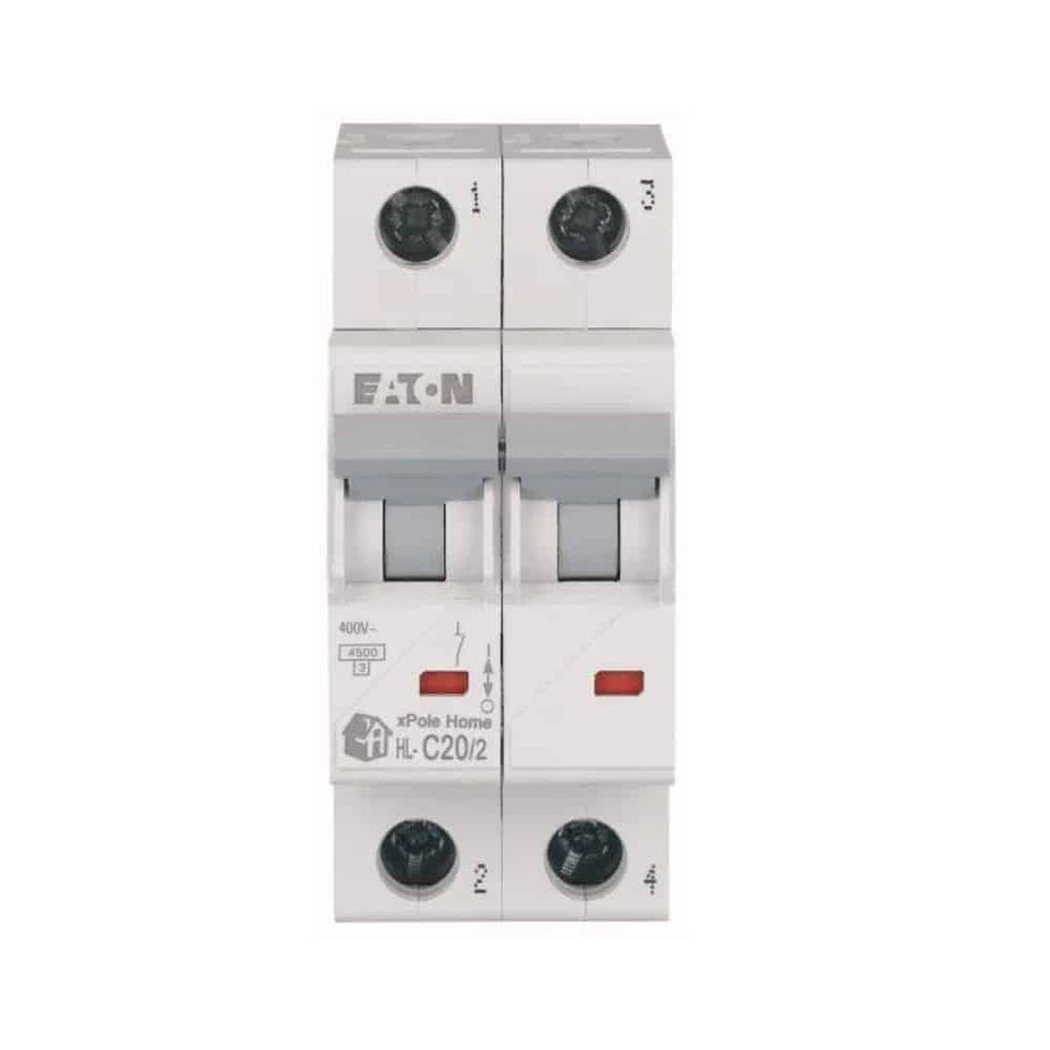 Siguranță automată 20A 2P C 4.5kA, Eaton HL-C20/2