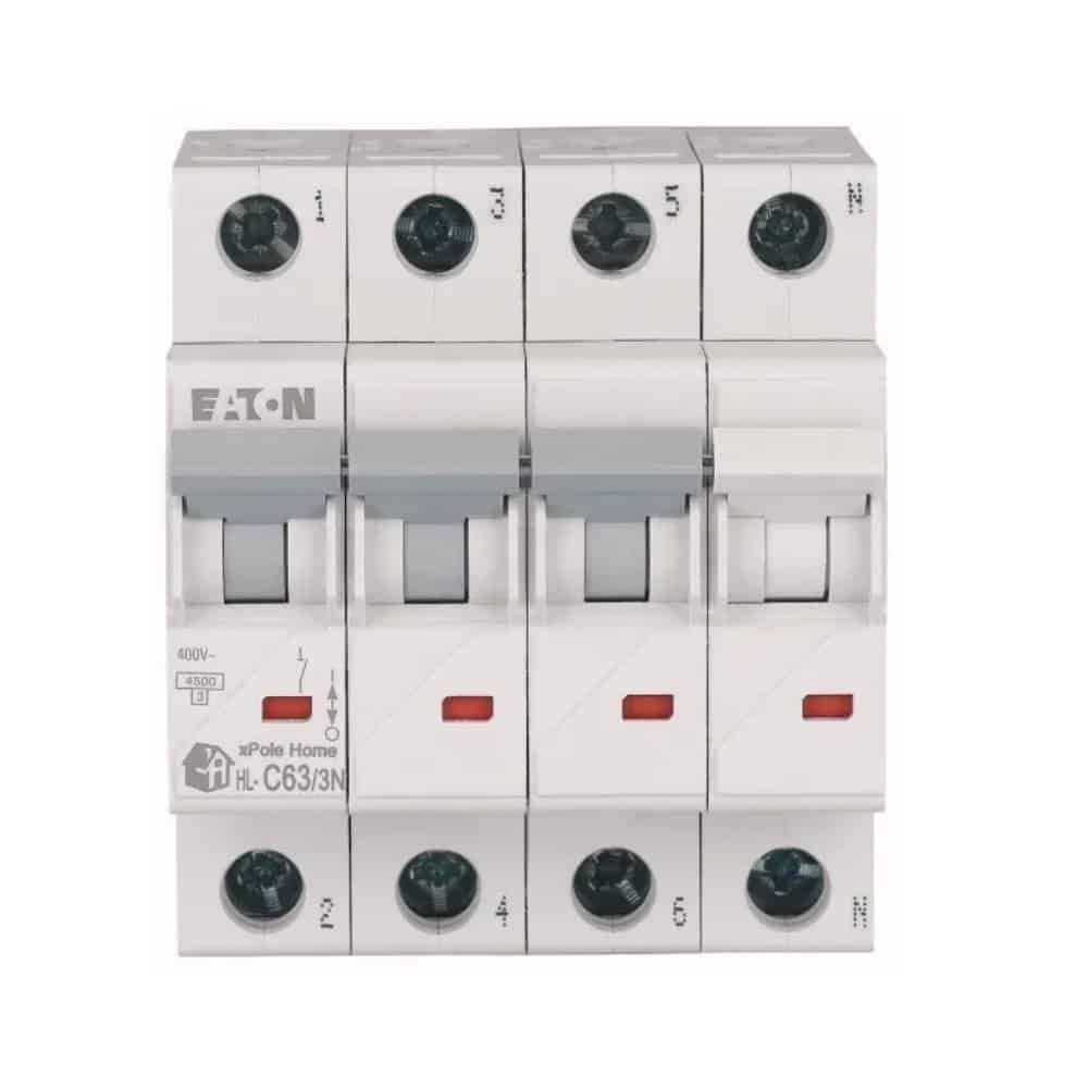 Siguranță automată 63A 3PN C 4.5kA, Eaton HL-C63/3N