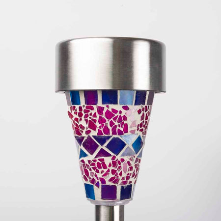 Lampă solară LED MIRANA crom 7.5X7.5X40cm SET12