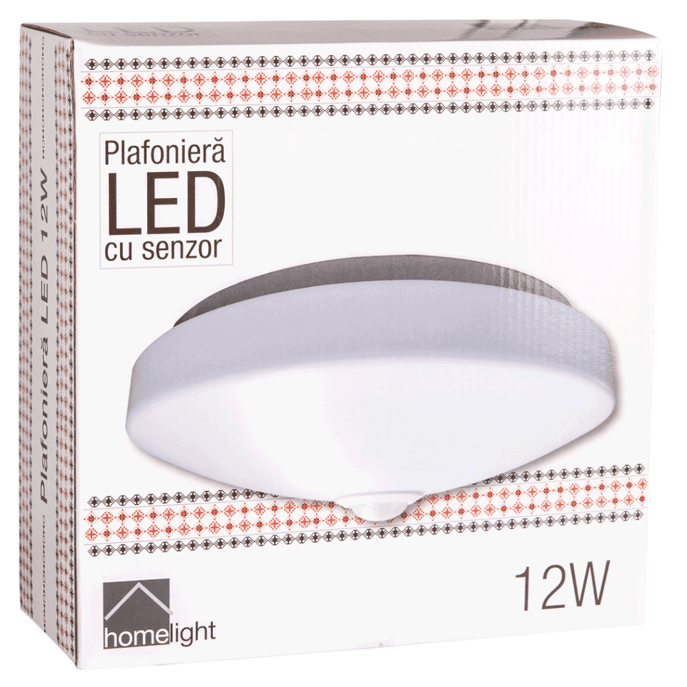 Plafonieră SENZOR LED 12W 800LM 6500K IP20