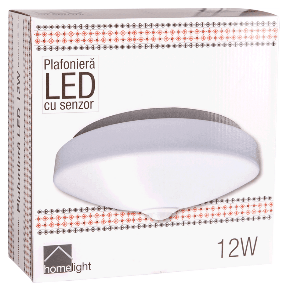Plafonieră SENZOR LED 12W 800LM 6500K IP20