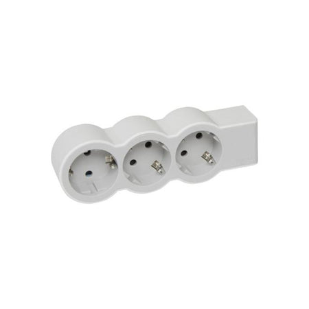 Grup 3 prize Schuko IP20, alb-gri, fără întrerupător, Legrand