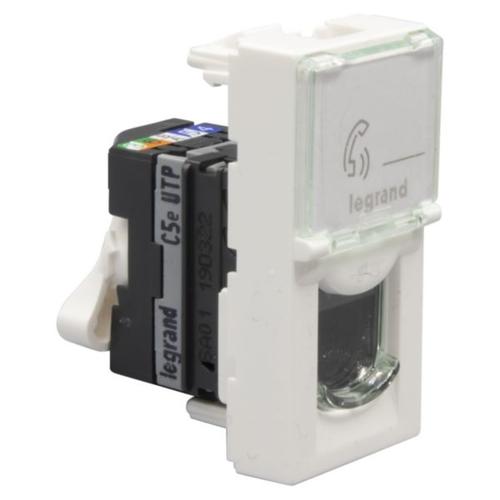 Priză UTP RJ45 1M cat.5e alb, gama Mosaic, 76551