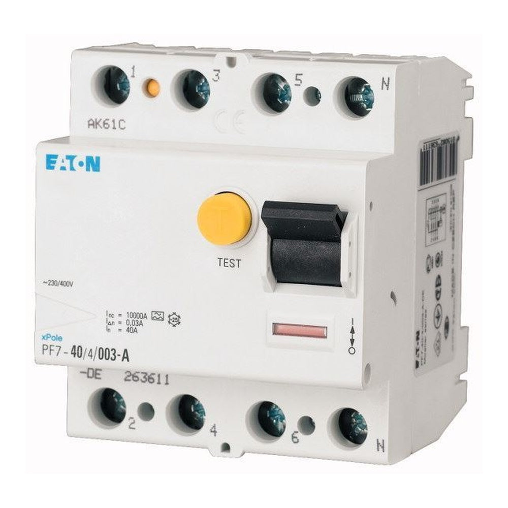 Întrerupător Diferențial 80A 4P 30mA 10kA, Eaton