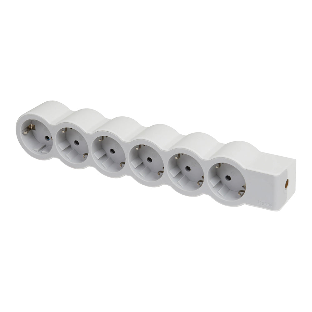 Grup 6 prize Schuko IP20 alb-gri, Legrand