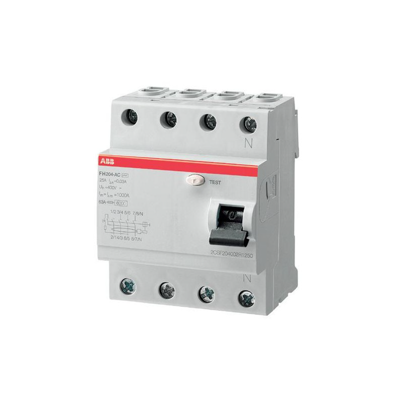 Întrerupător Diferențial (RCCB) 63A 4P 300mA 6kA, ABB