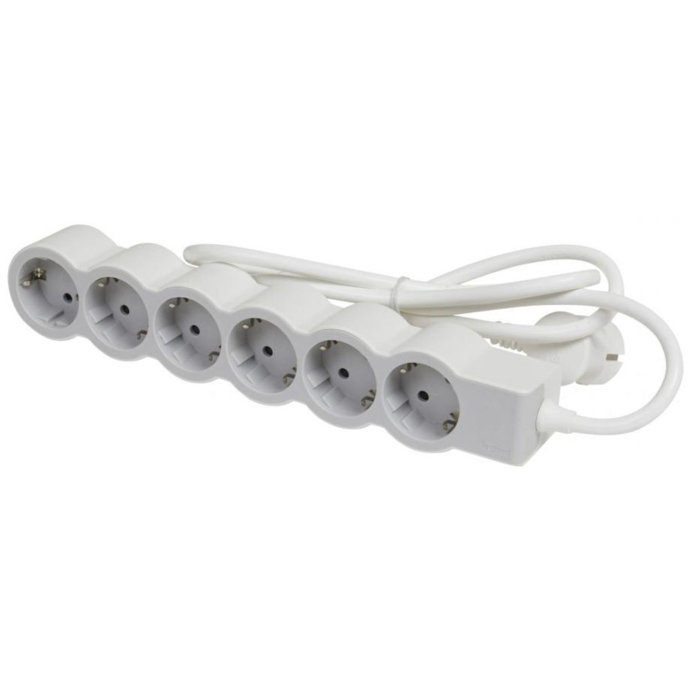 Prelungitor 6 prize Schuko 3x1,5mm² 5m alb-gri, Legrand