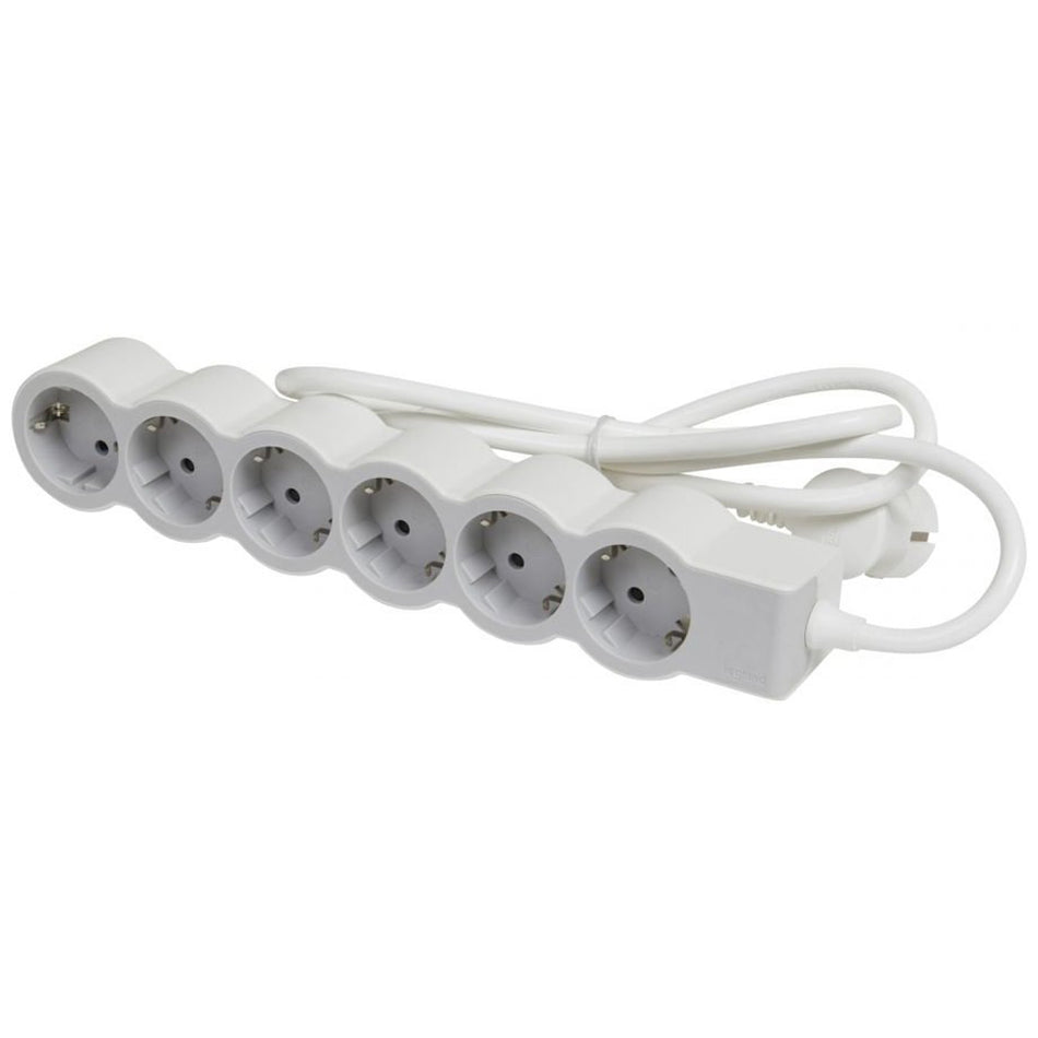 Prelungitor 6 prize Schuko 3x1,5mm² 5m alb-gri, Legrand