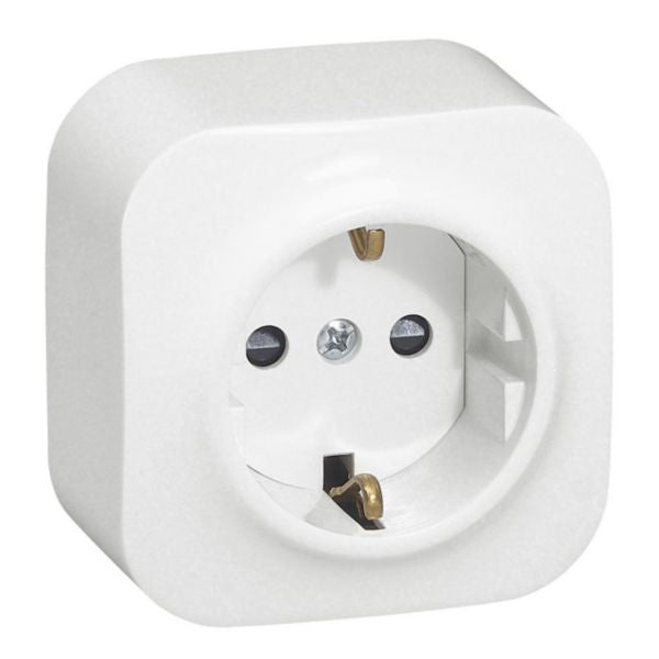 Priză Schuko aplicată 16A alb, gama Forix, 782411