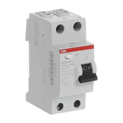 Întrerupător diferențial (RCCB) 40A 2P 6kA 30mA, ABB