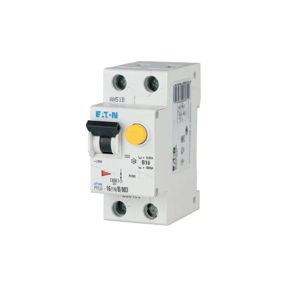 Diferențial RCBO 1P+N 16A 300mA 6kA curba C, Eaton