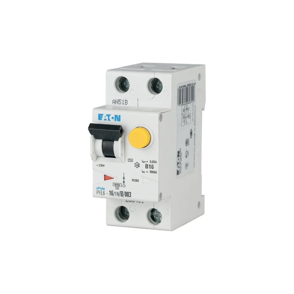Diferențial RCBO 1P+N 16A 300mA 6kA curba C, Eaton