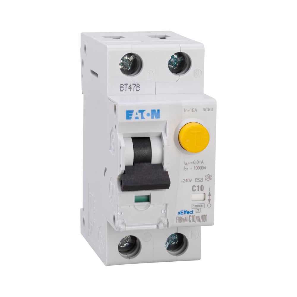 Întrerupător Diferențial RCBO 10A 1P+N 10mA 10kA, Eaton