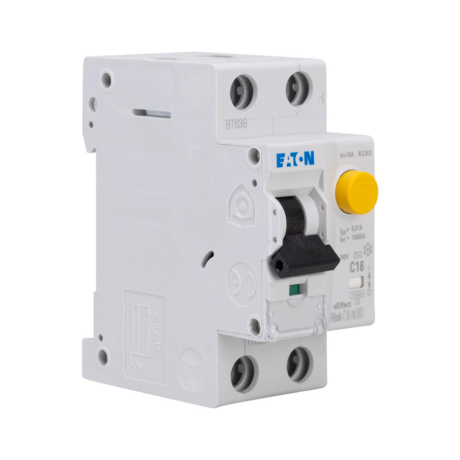 Întrerupător diferențial (RCBO) 16A 1P+N C 10kA 10mA, Eaton