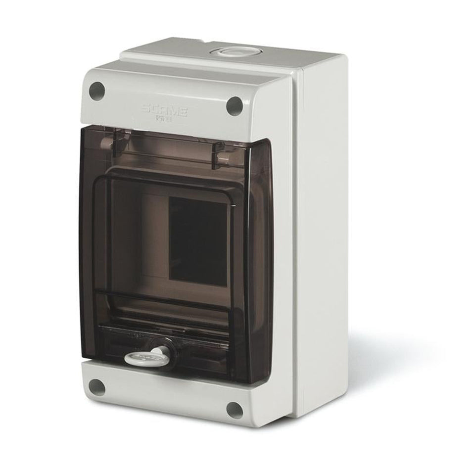 Tablou aplicat IP66, 4 module, ușă transparentă, Scame