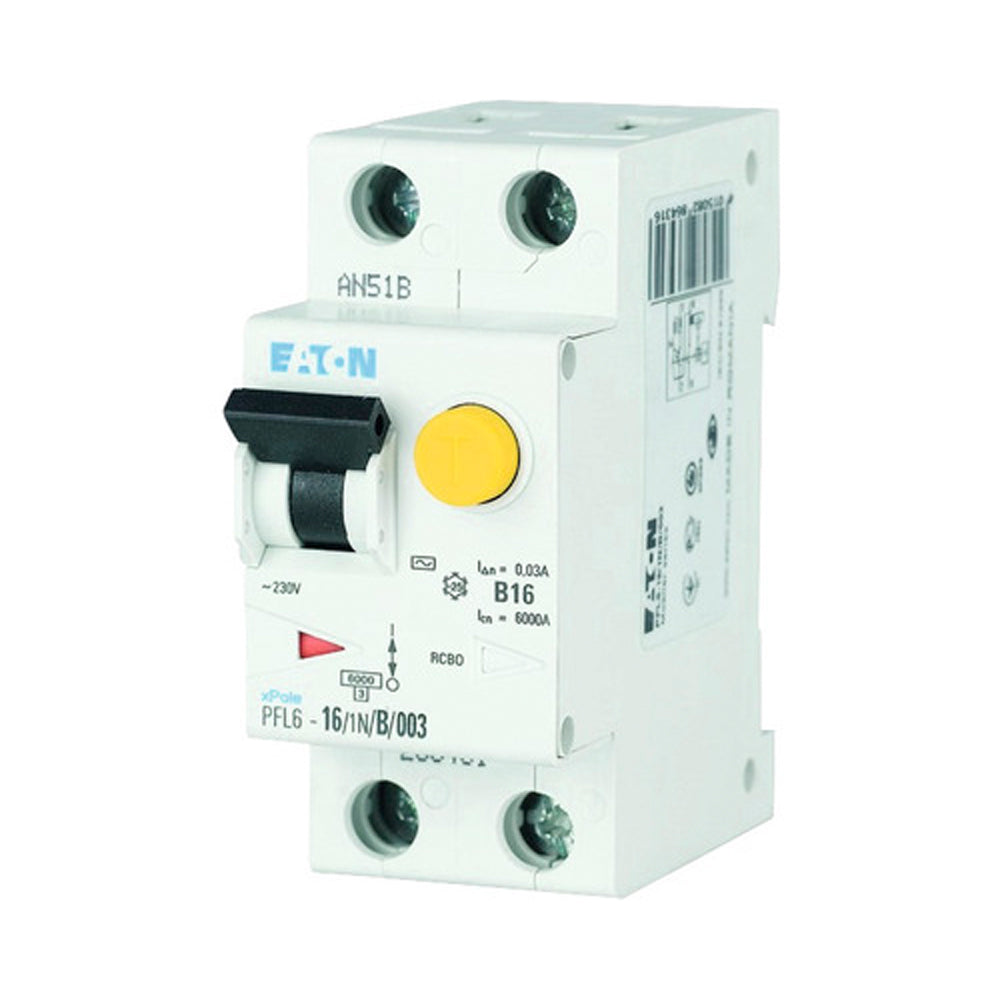 Diferențial RCBO 1P+N 10A 30mA 6kA curbă B, Eaton