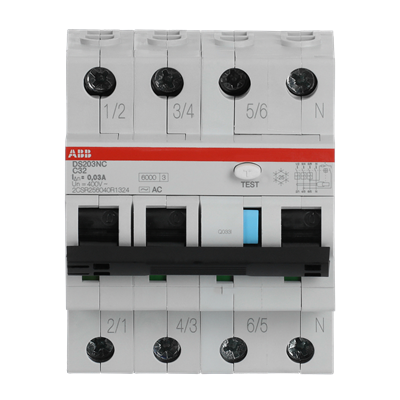Întrerupător diferențial RCBO 32A 30mA curba C 6kA, ABB