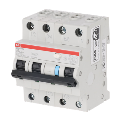 Întrerupător diferențial (RCBO) 25A 3P+N C 6kA 30mA, ABB