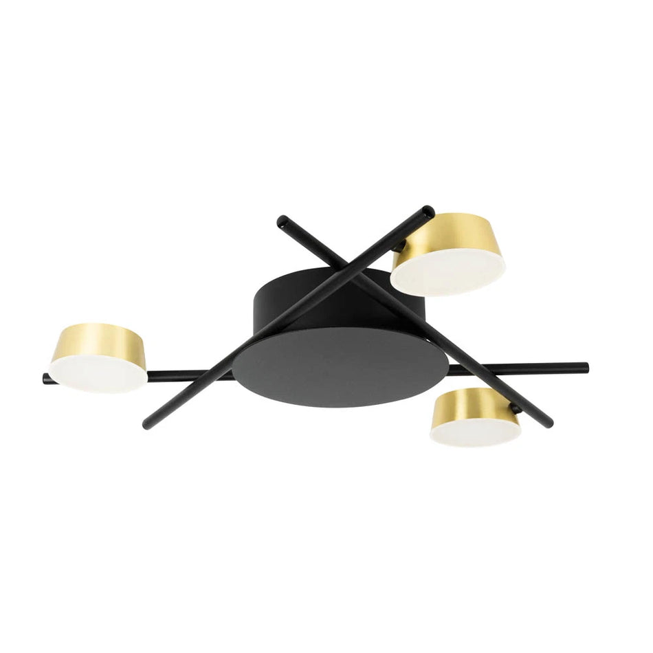 Plafonieră Kira 3x6W 3000K 1080lm Negru+Auriu, Erste