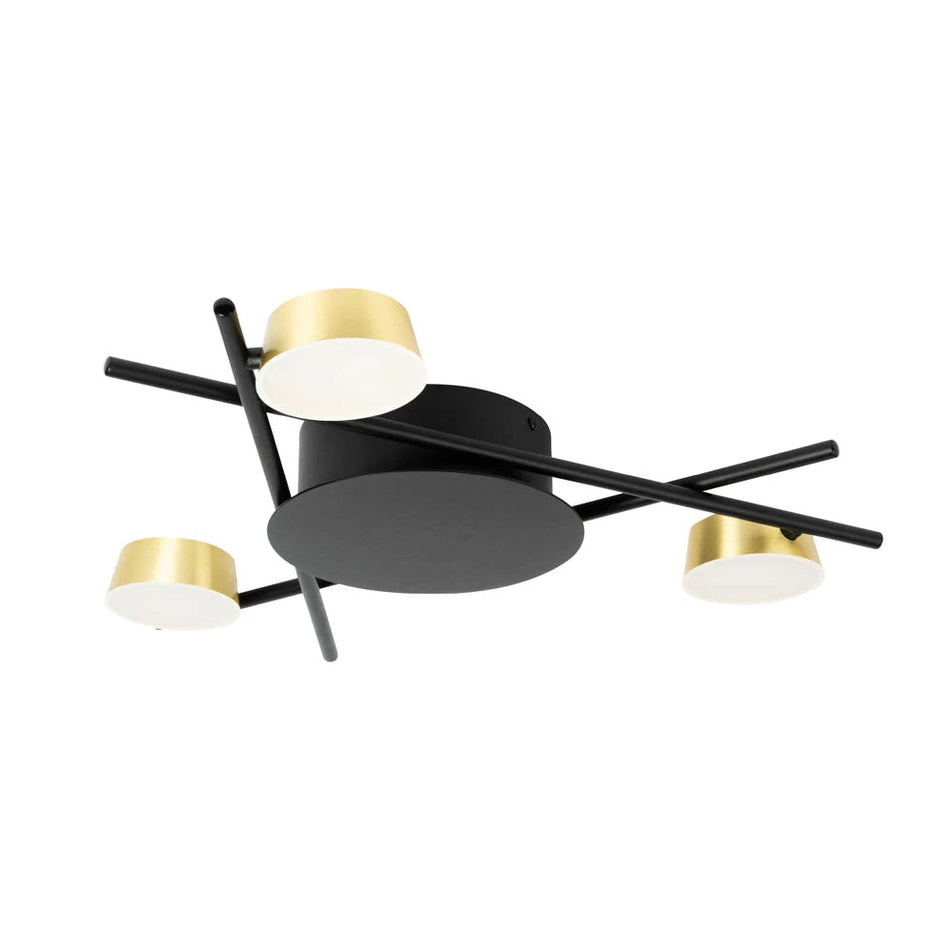 Plafonieră Kira 3x6W 3000K 1080lm Negru+Auriu, Erste