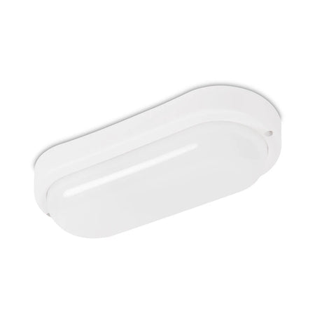 Lampă BAT LED ovală 12W 6400K IP65 alb, Novelite