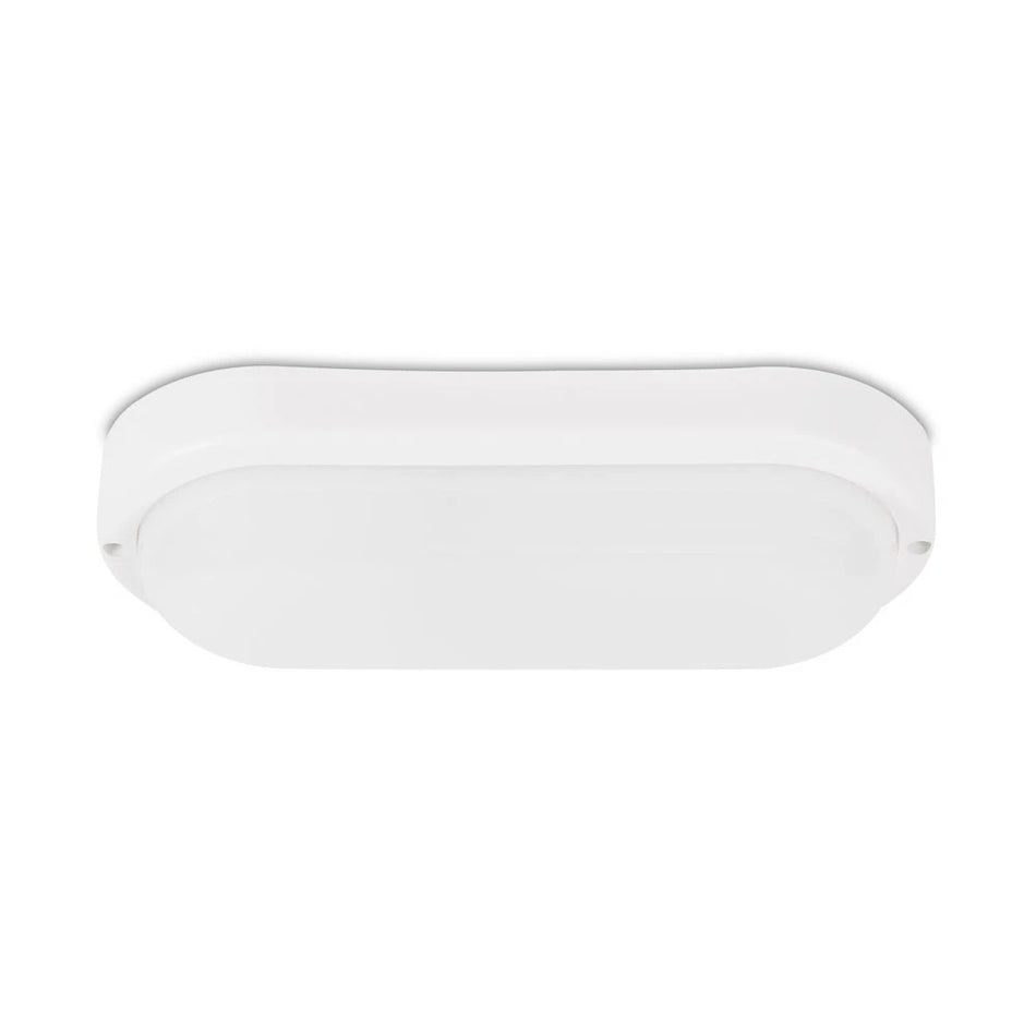 Lampă BAT LED ovală 18W 6400K IP65 alb, Novelite