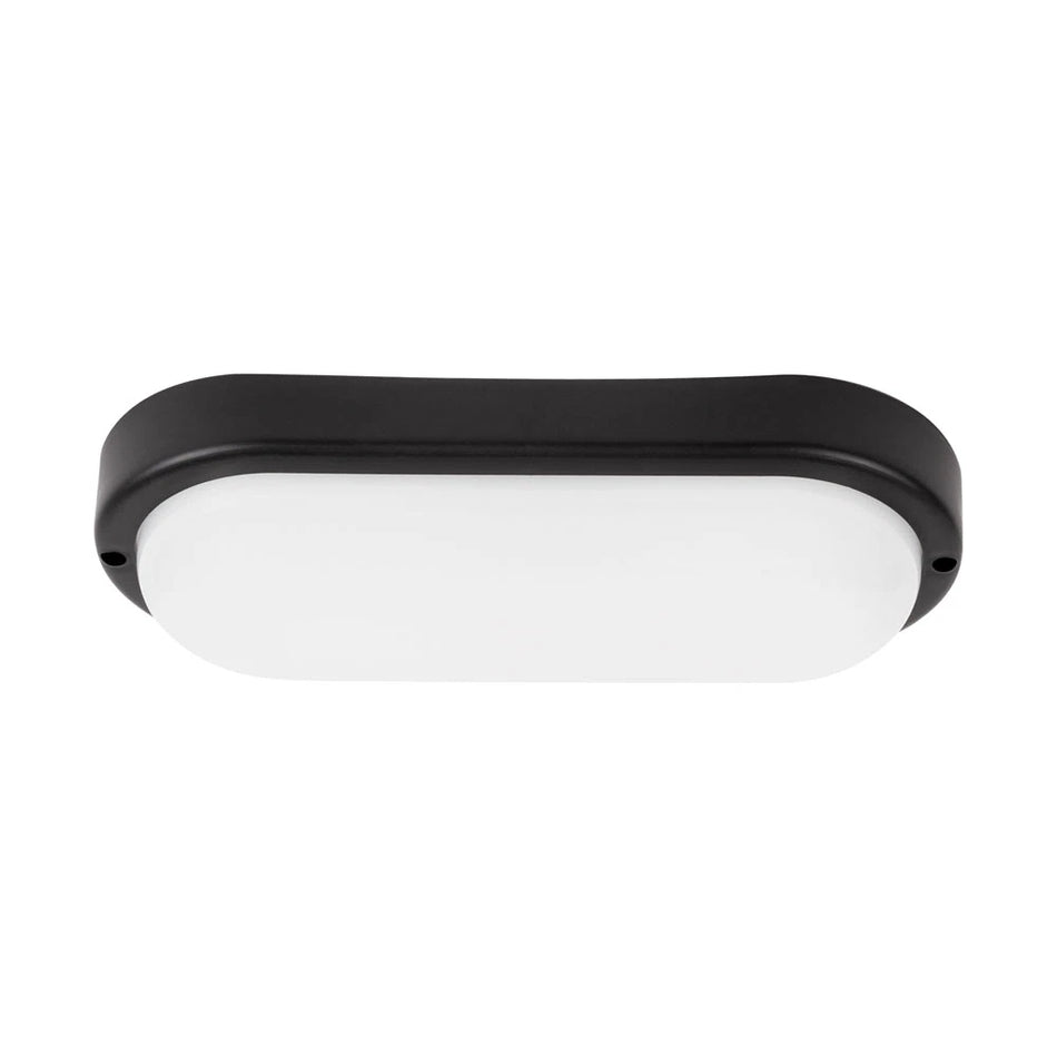 Lampă BAT LED ovală 12W 6400K IP65 negru, Novelite