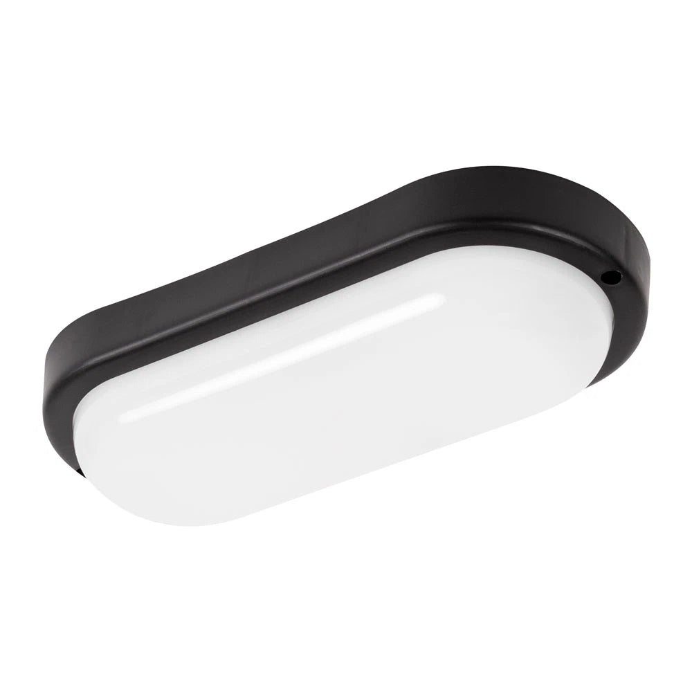 Lampă BAT LED ovală 12W 6400K IP65 negru