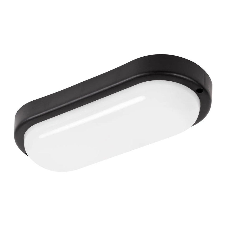 Lampă BAT LED ovală 12W 6400K IP65 negru