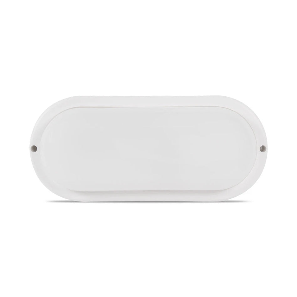 Lampă BAT LED ovală cu senzor 18W 6400K IP65 alb, Novelite