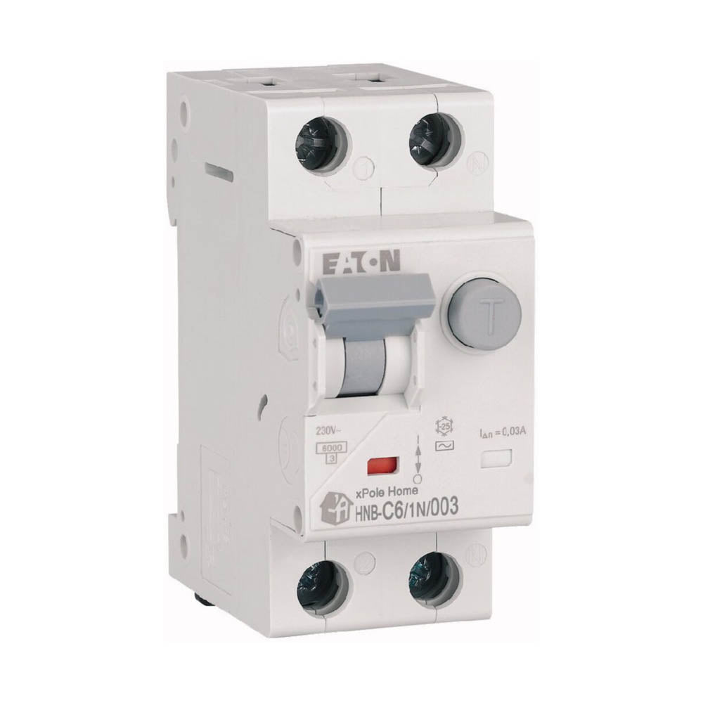 Diferențial RCBO 1P+N 6A 30mA curba C 6kA, Eaton