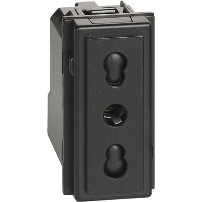 Priză Schuko 1M 16A negru, gama Bticino, KG4180