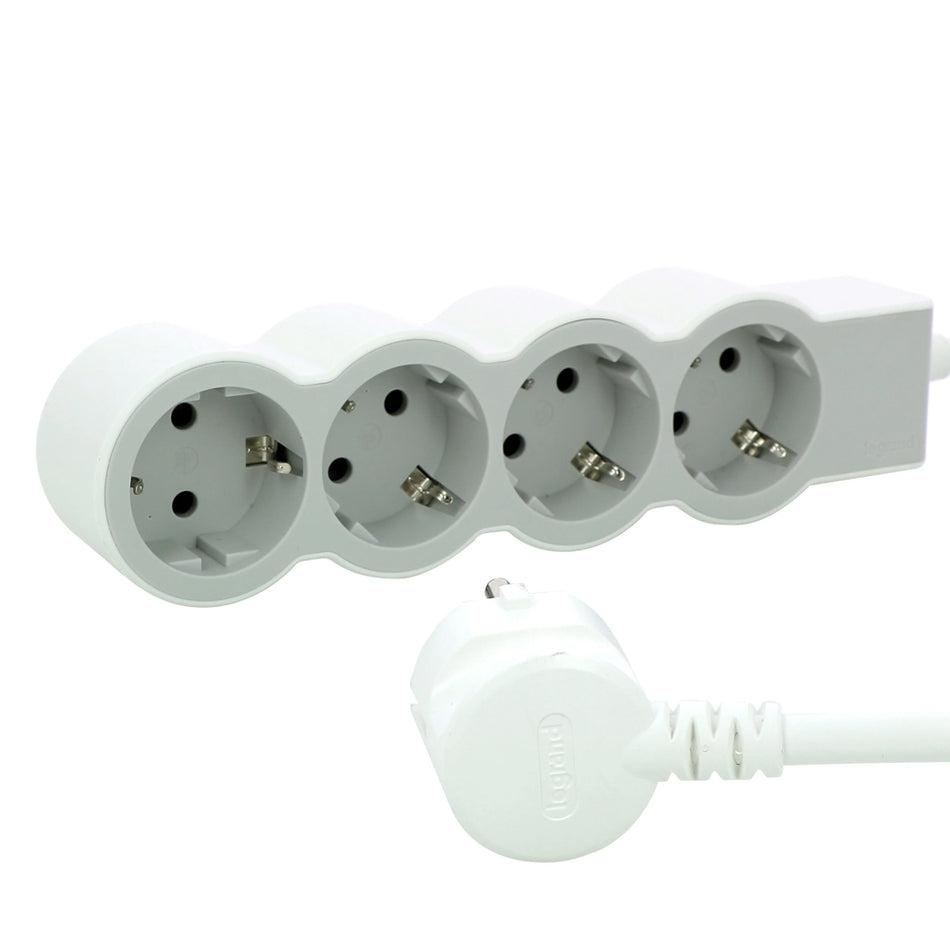 Prelungitor 4 prize 5m (3x1,5mm²) alb-gri, Legrand