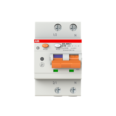 Întrerupător diferențial cu detecție arc electric AFDD 10A 1P+N C 6kA 30mA, ABB