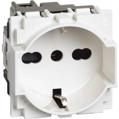 Priză Schuko 2M 16A alb, gama Bticino, KW4140A16