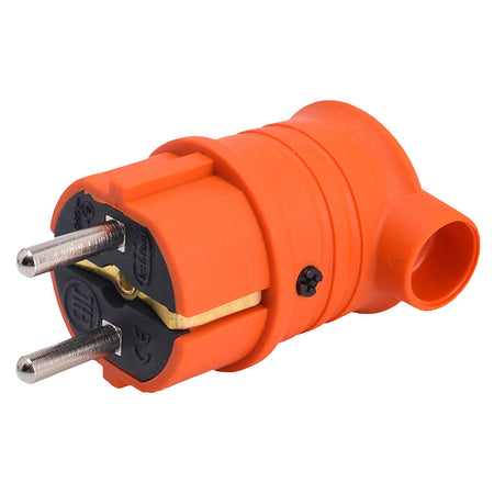 Ștecher industrial tip L cauciuc 16A IP44 portocaliu, Bylion
