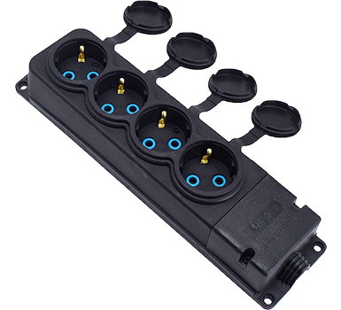 Grup 4 prize cauciuc IP44 16A 230V, Bylion