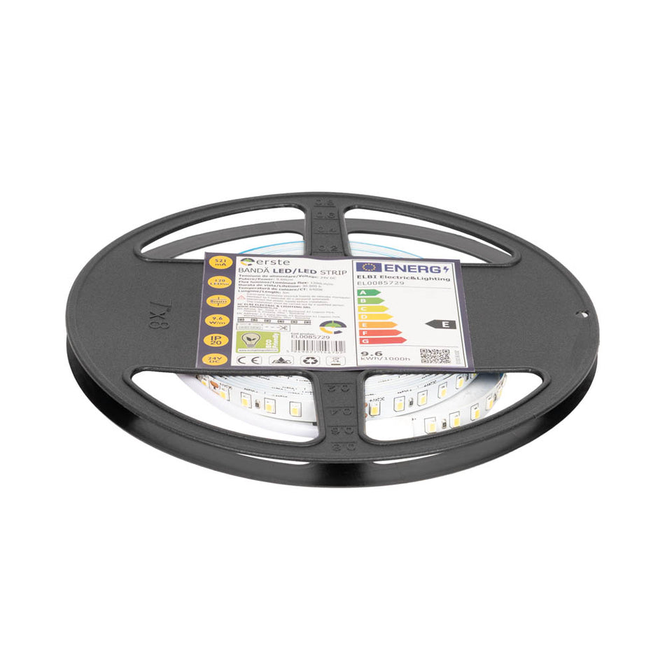 Banda LED 9.6W/m 6400K 24V IP20 5m, Erste