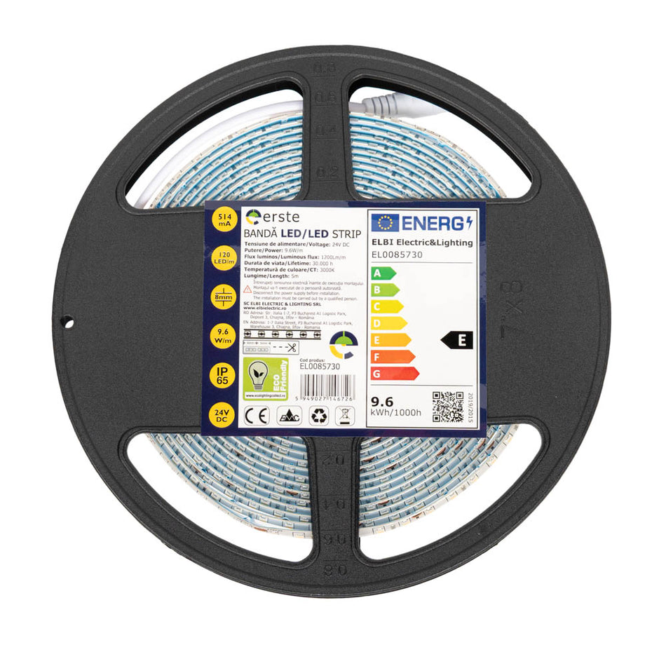 Banda LED 9.6W/m 2700K 24V IP65 5m, Erste