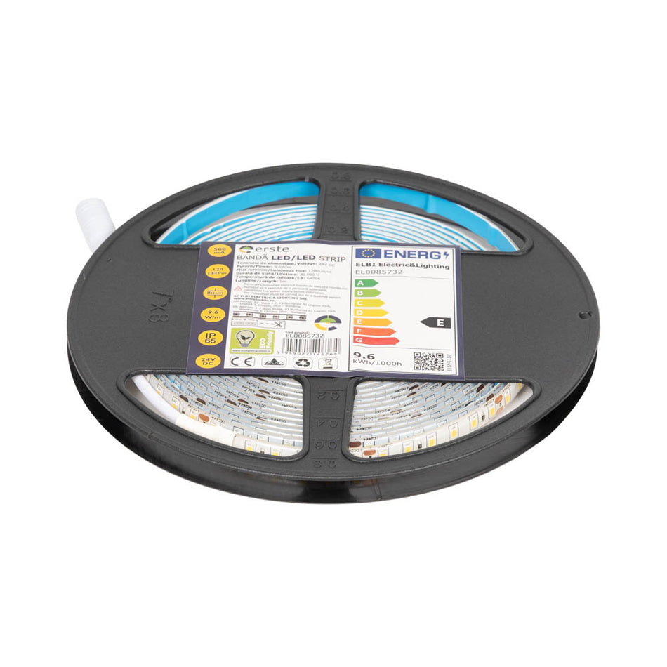 Banda LED 9.6W/m 6400K 24V IP65 5m, Erste