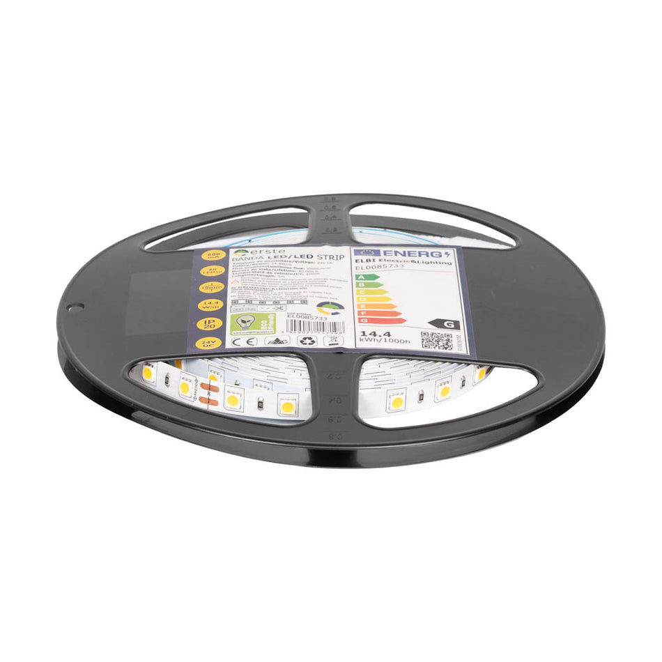 Banda LED 14.4W/m 3000K 24V IP20 5m, Erste