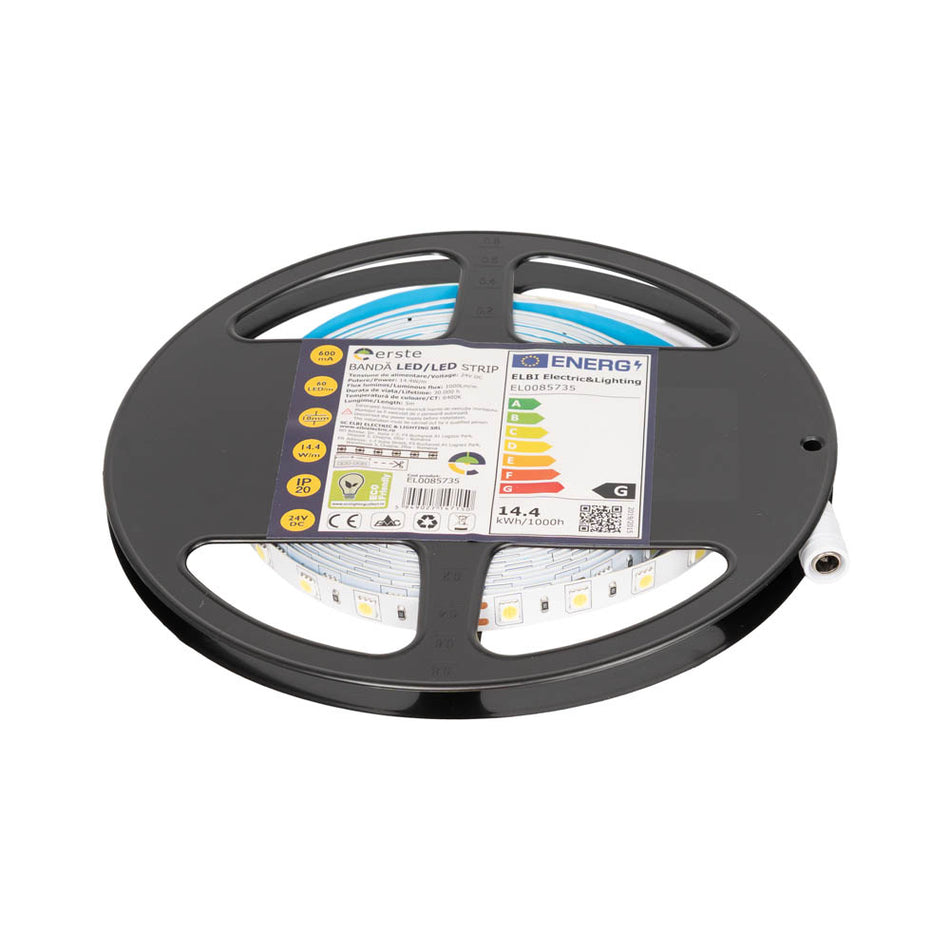 Banda LED 14.4W/m 6400K 24V IP20 5m, Erste