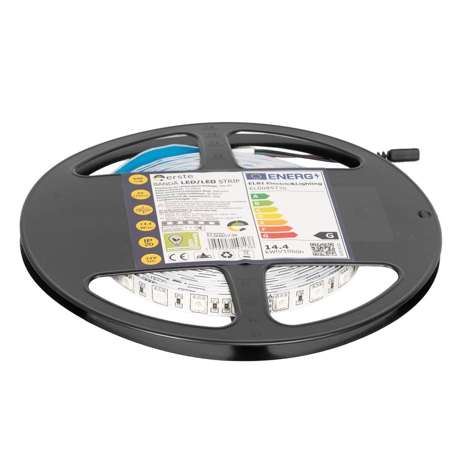 Banda LED 14.4W/m RGB 24V IP20 5m, Erste