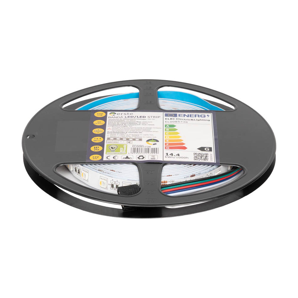 Banda LED 14.4W/m RGB+4000K 24V IP20 5m, Erste
