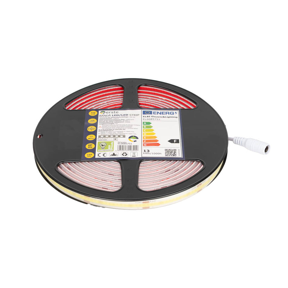 Bandă LED 24V COB 13W/m 6400K IP65 5m, Erste