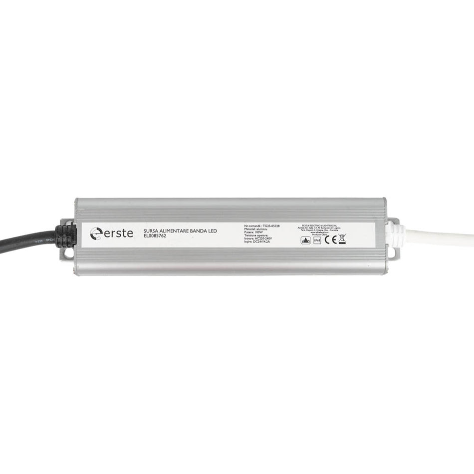 Sursă alimentare bandă LED 100W IP65 230V–24V, Erste