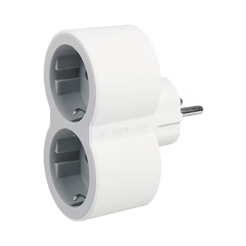 Adaptor 2 prize 16A alb-gri, Legrand
