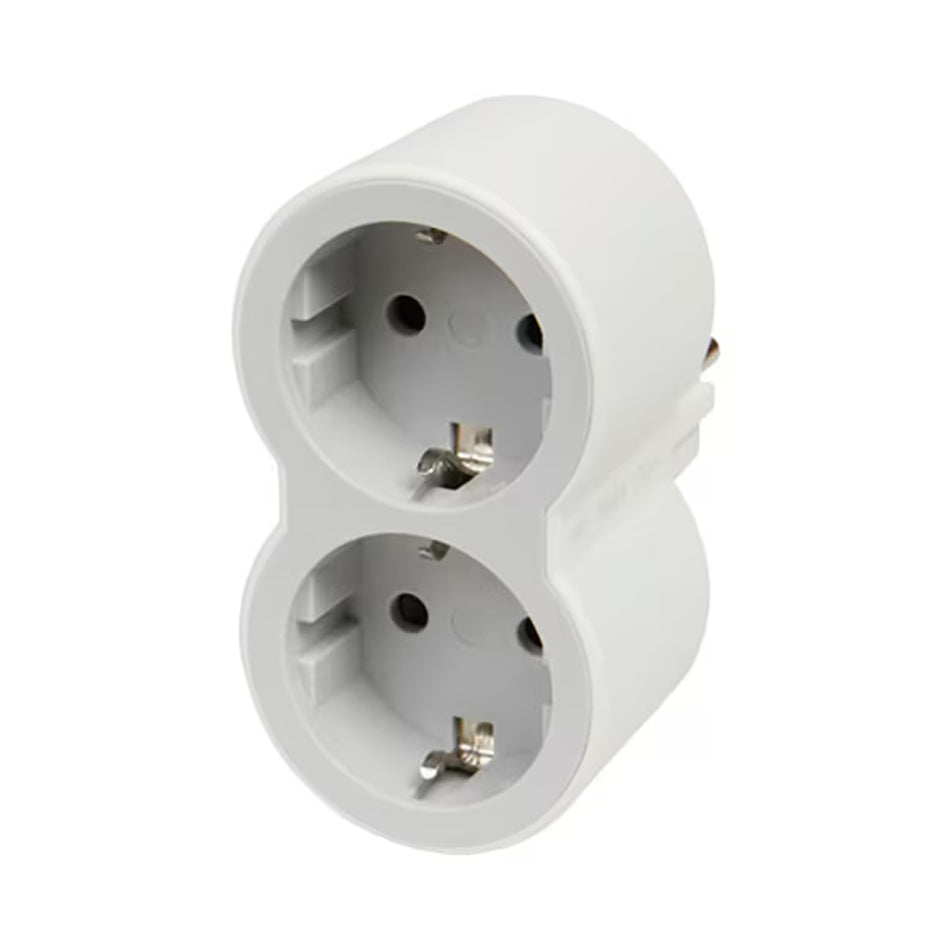 Adaptor 2 prize 16A alb-gri, Legrand