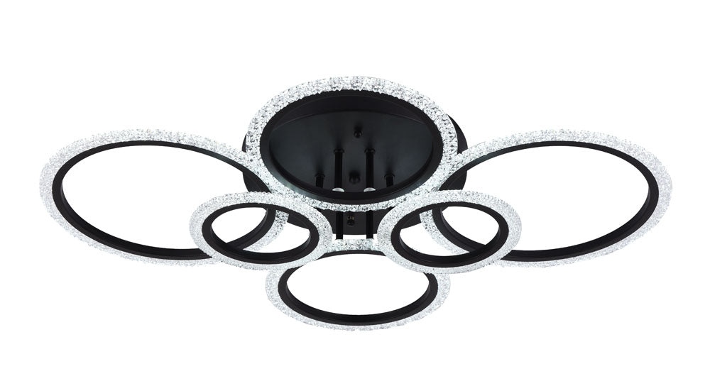 Lustră LED 90W 3CCT 6300lm IP20 negru Lumia, Erste