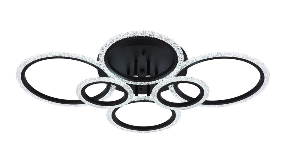 Lustră LED 90W 3CCT 6300lm IP20 negru Lumia, Erste